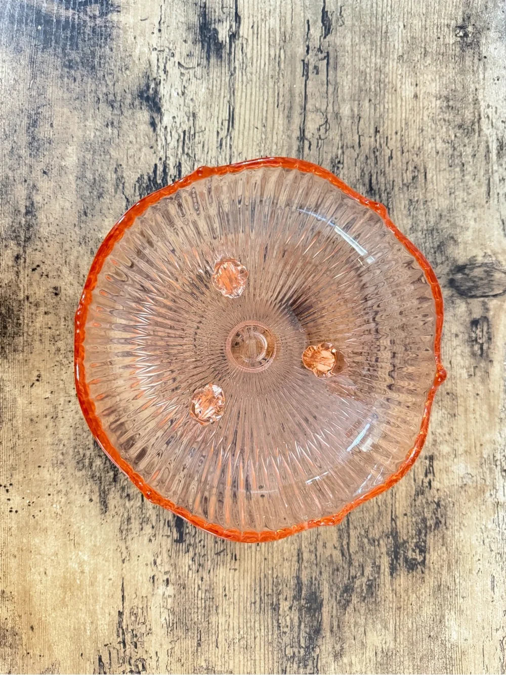 Pink Depression Glass Footed Bowl | Scalloped Candy Dish